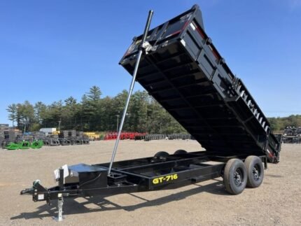 2024 Griffin Trailers 7×16 14K Telescopic Dump Trailer w/Ramps & Spare Tire Mount - C-Solutions LLC