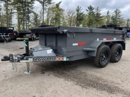 2024 RawMaxx 5X10 7K Powder Coated Dump Trailer w/Tarp Kit - C-Solutions LLC