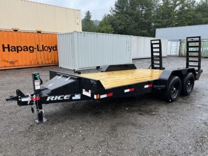 2024 Rice Trailers 7×16 10K Equipment Hauler w/D-Rings, Spare Mount, & Toolbox - C-Solutions LLC